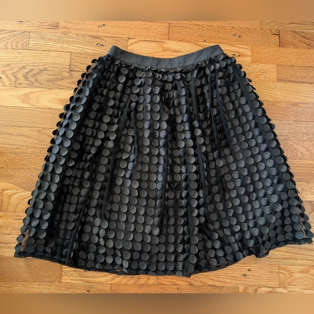 English Factory Elegant Black Polka Dot Skirt